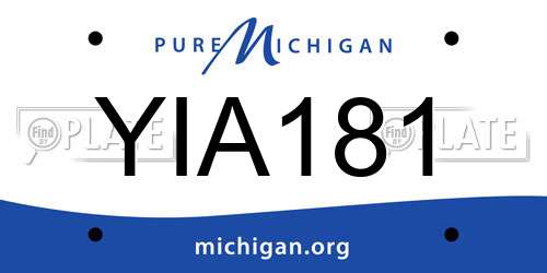 YIA181 Michigan License Plate
