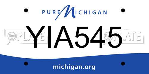 YIA545 Michigan License Plate