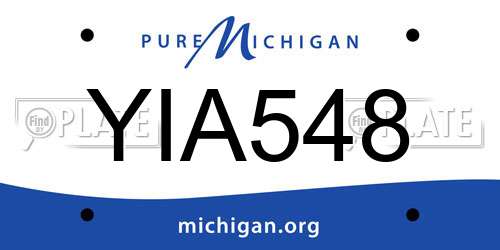 YIA548 Michigan License Plate