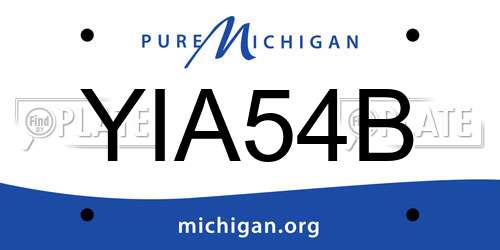 YIA54B Michigan License Plate