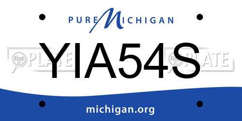 YIA54S Michigan License Plate
