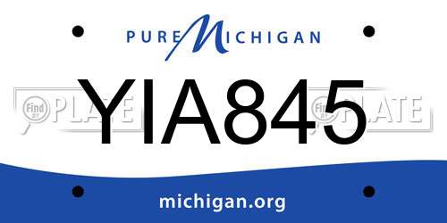 YIA845 Michigan License Plate