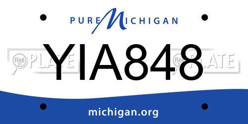 YIA848 Michigan License Plate