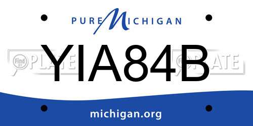 YIA84B Michigan License Plate
