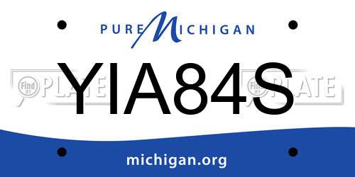 YIA84S Michigan License Plate