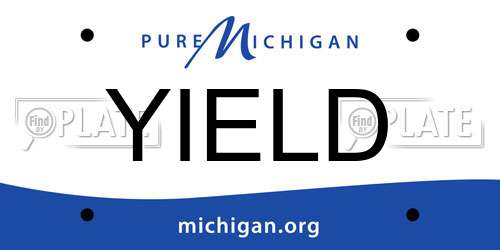 YIELD Michigan License Plate