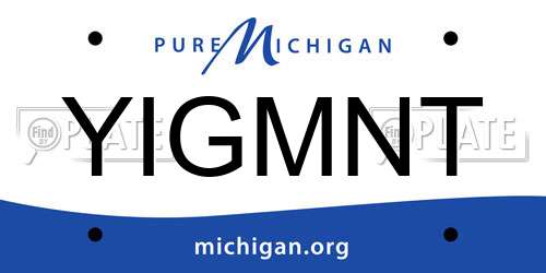 YIGMNT Michigan License Plate