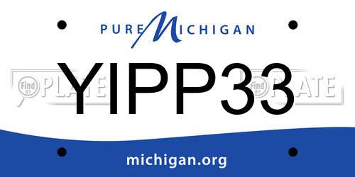 YIPP33 Michigan License Plate