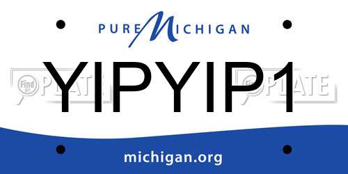 YIPYIP1 Michigan License Plate