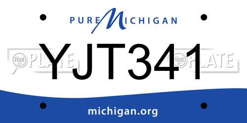 YJT341 Michigan License Plate