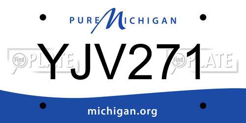 YJV271 Michigan License Plate