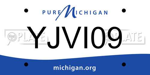 YJVI09 Michigan License Plate