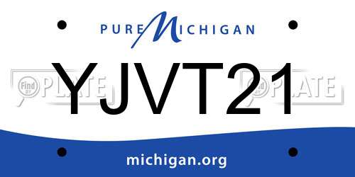 YJVT21 Michigan License Plate