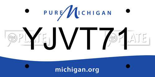 YJVT71 Michigan License Plate