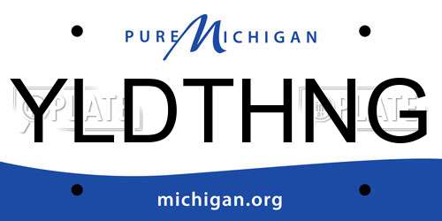 YLDTHNG Michigan License Plate