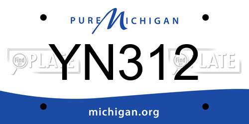 YN312 Michigan License Plate