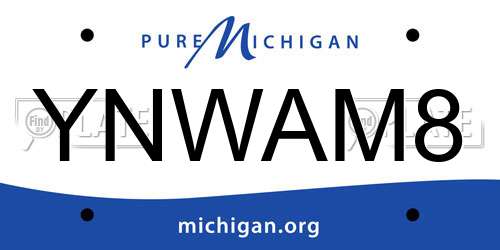 YNWAM8 Michigan License Plate