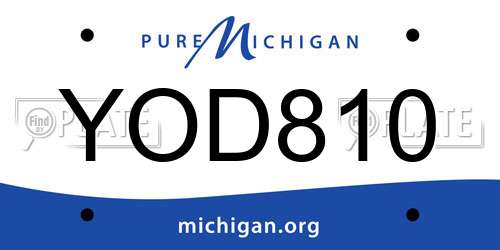 YOD810 Michigan License Plate