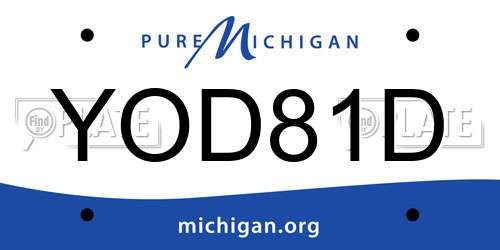 YOD81D Michigan License Plate
