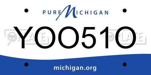 YOO51O Michigan License Plate