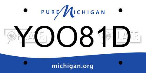 YOO81D Michigan License Plate