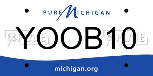 YOOB10 Michigan License Plate