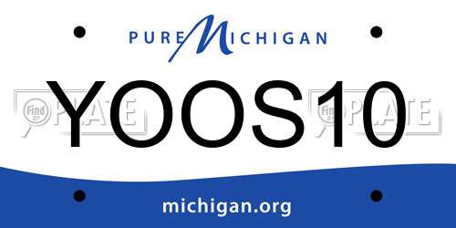 YOOS10 Michigan License Plate