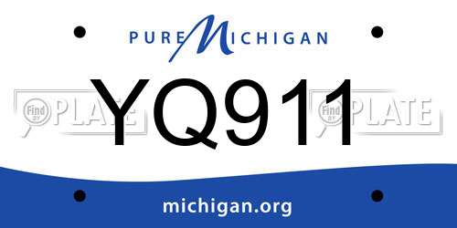 YQ911 Michigan License Plate