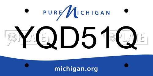 YQD51Q Michigan License Plate
