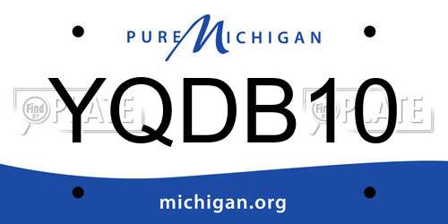 YQDB10 Michigan License Plate