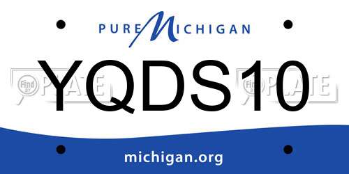 YQDS10 Michigan License Plate