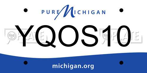 YQOS10 Michigan License Plate