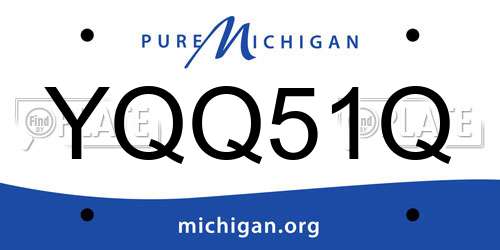 YQQ51Q Michigan License Plate