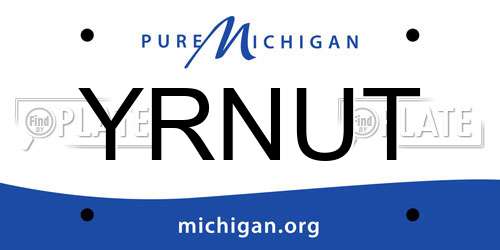 YRNUT Michigan License Plate