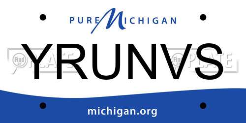 YRUNVS Michigan License Plate