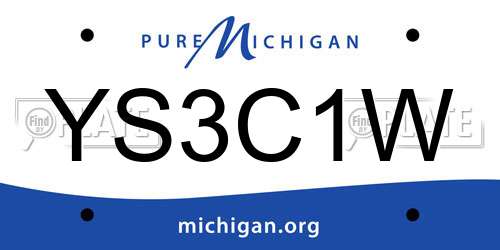 YS3C1W Michigan License Plate