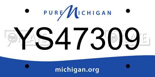 YS47309 Michigan License Plate