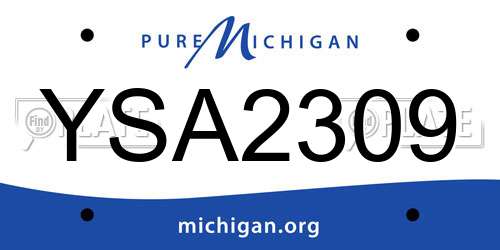 YSA2309 Michigan License Plate
