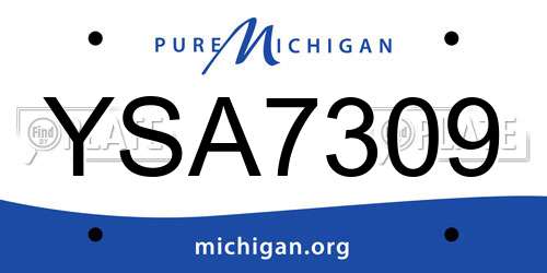 YSA7309 Michigan License Plate