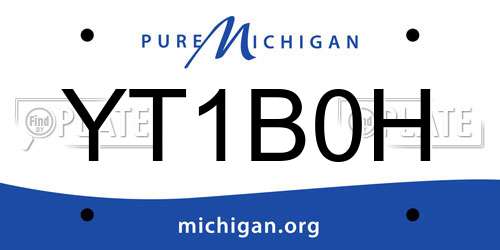 YT1B0H Michigan License Plate