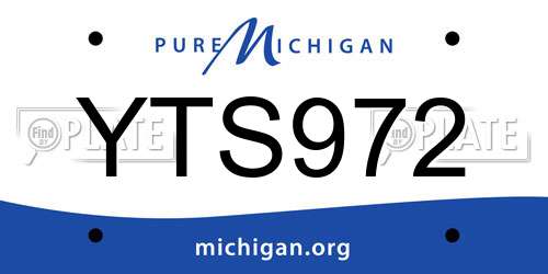 YTS972 Michigan License Plate