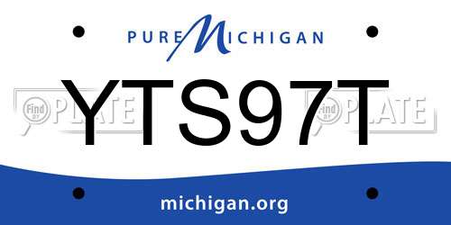YTS97T Michigan License Plate