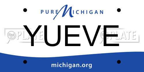 YUEVE Michigan License Plate
