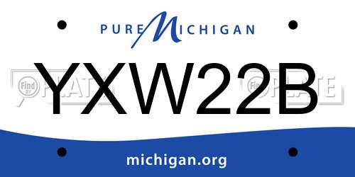 YXW22B Michigan License Plate