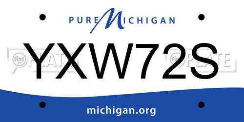 YXW72S Michigan License Plate