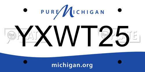 YXWT25 Michigan License Plate