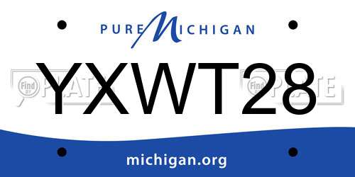 YXWT28 Michigan License Plate