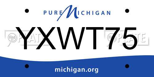 YXWT75 Michigan License Plate