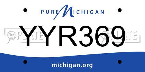 YYR369 Michigan License Plate