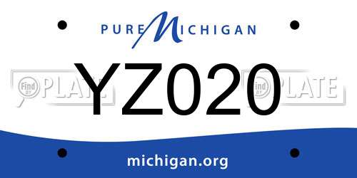 YZ020 Michigan License Plate